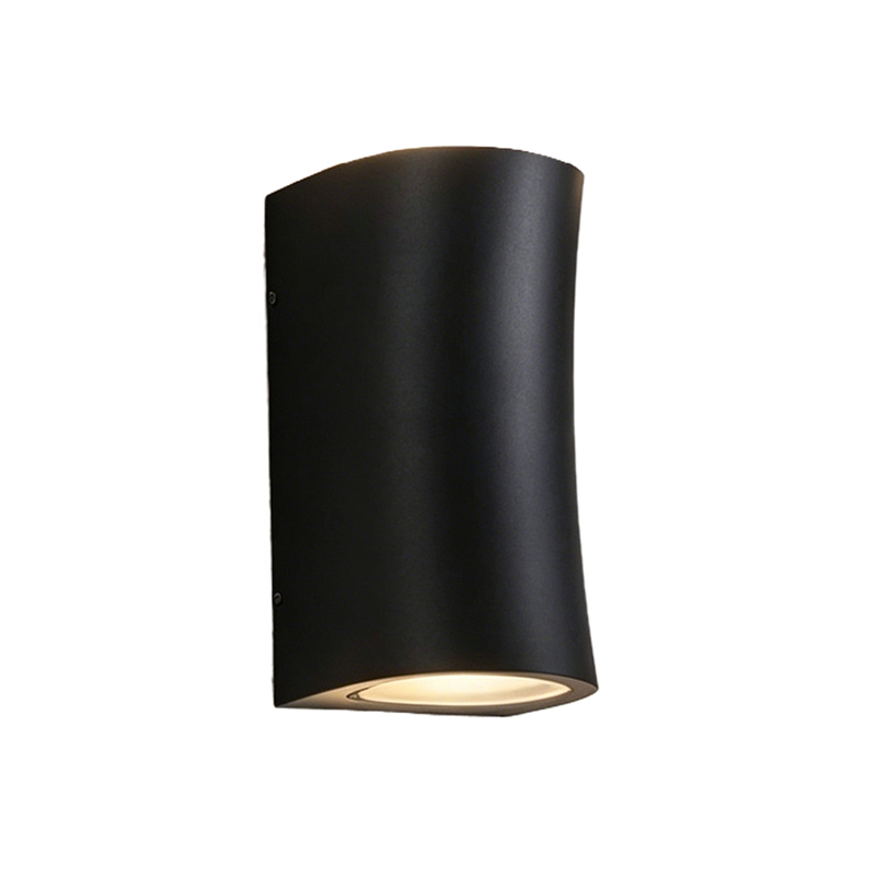 Curved Aluminum Outdoor Wall Sconce, 2 Shapes LED Light With Glass - Image 3