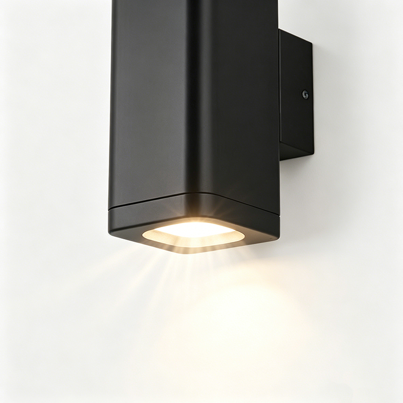 Modern Square Aluminum Outdoor Wall Sconce, Up And Down LED Light Fixture - Image 2