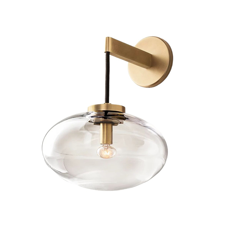 Modern Glass Wall Sconce, Metal Base Bathroom Vanity Light, 3 Finishes Available - Image 3