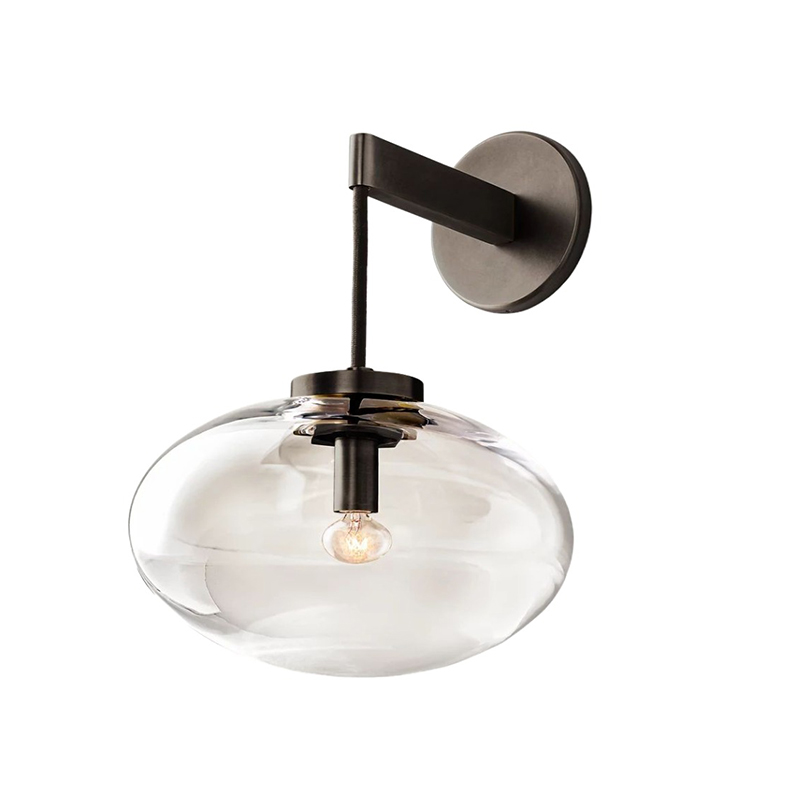 Modern Glass Wall Sconce, Metal Base Bathroom Vanity Light, 3 Finishes Available - Image 6