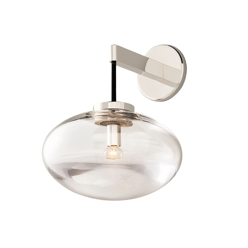 Modern Glass Wall Sconce, Metal Base Bathroom Vanity Light, 3 Finishes Available - Image 9