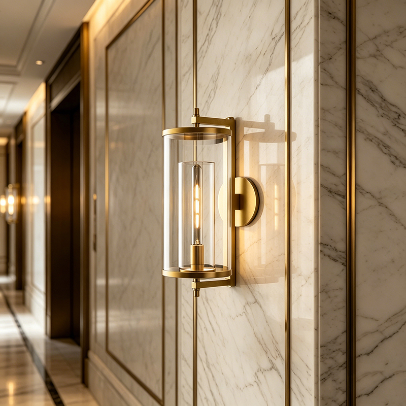 Modern Double Glass Lantern Wall Sconce