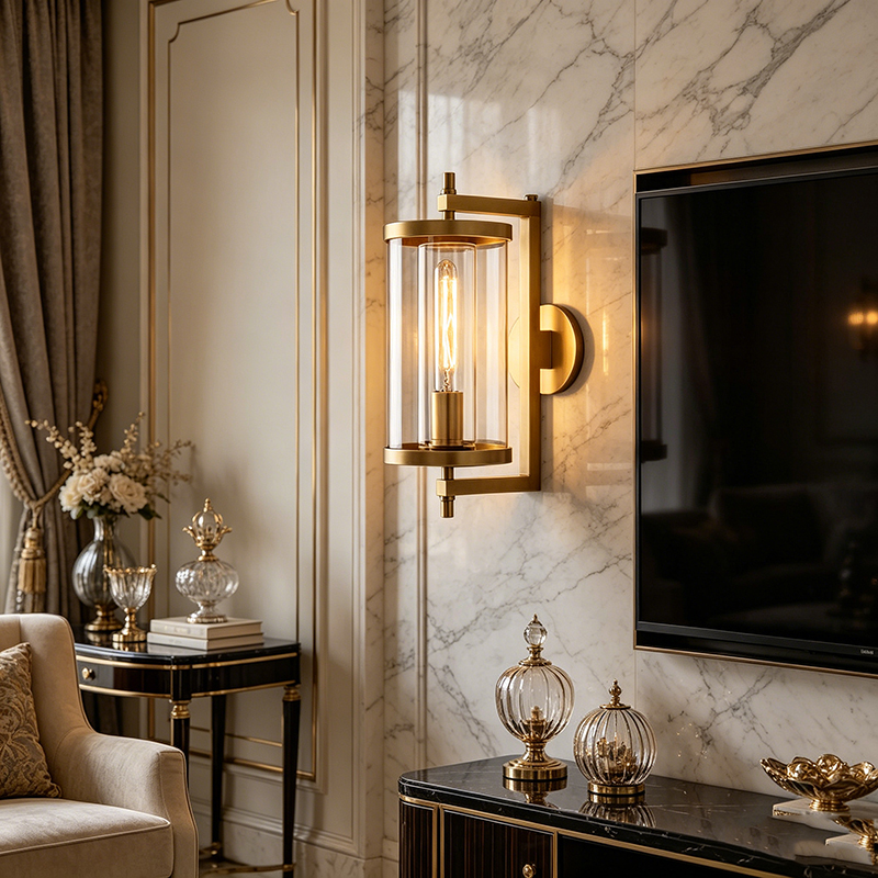 Modern Double Glass Lantern Wall Sconce - Image 4