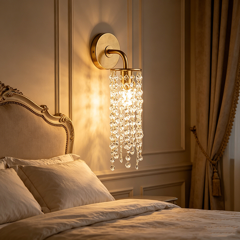 Luxury Crystal Waterfall Wall Lamp (2 Finish Options) - Image 2