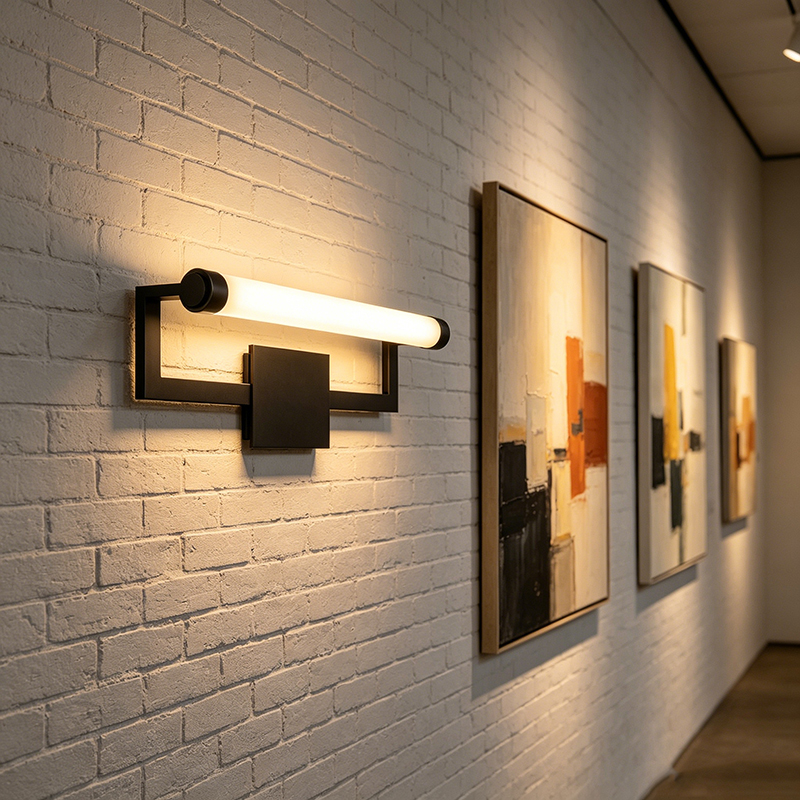 leek Modern Iron & Glass Linear LED Picture & Mirror Wall Light Set - Image 7