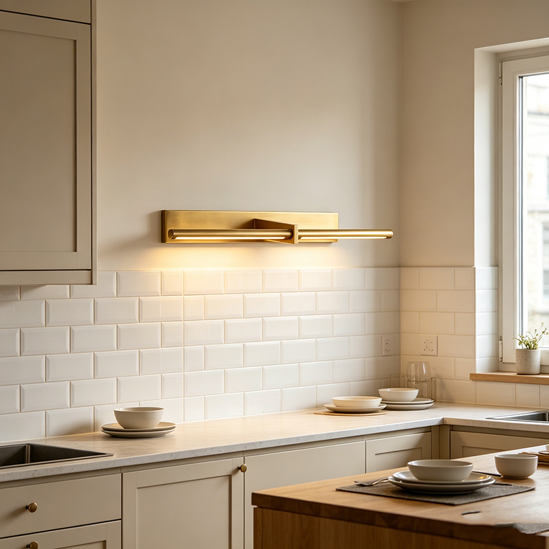 leek Modern Iron & Glass Linear LED Picture & Mirror Wall Light Set