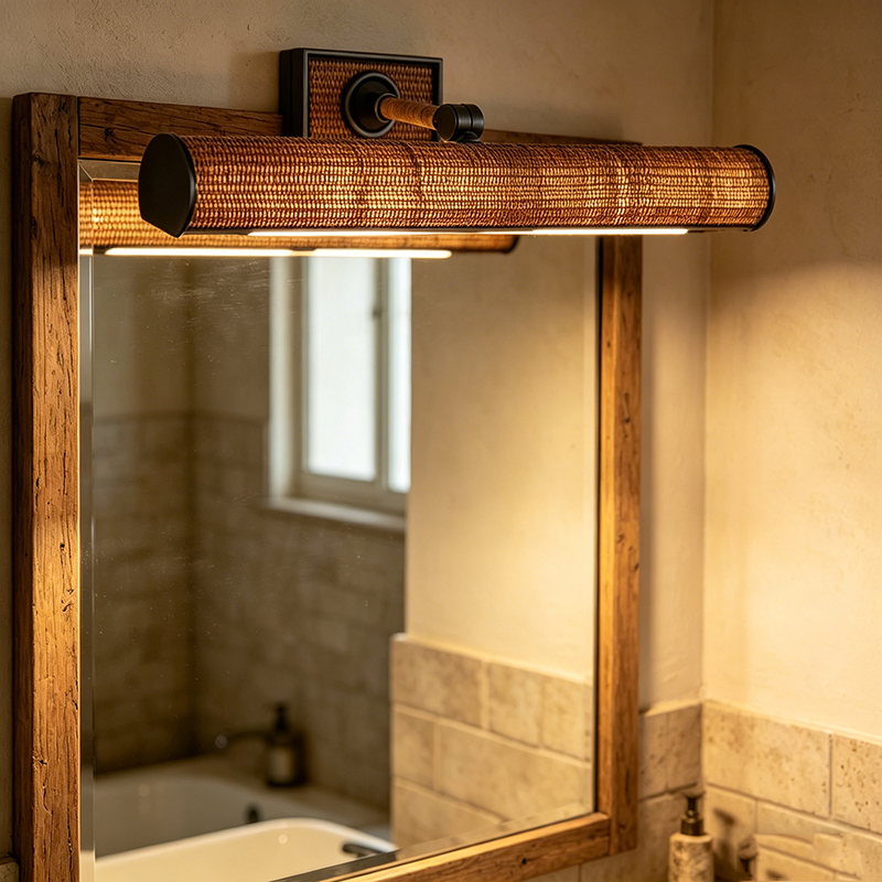 Bohemian Iron & Rattan Picture & Mirror Wall Light