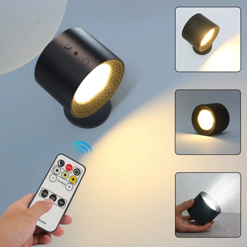 Adjustable ABS Rechargeable Wall Lamp, 2-Color Touch Control LED Sconce - Image 2