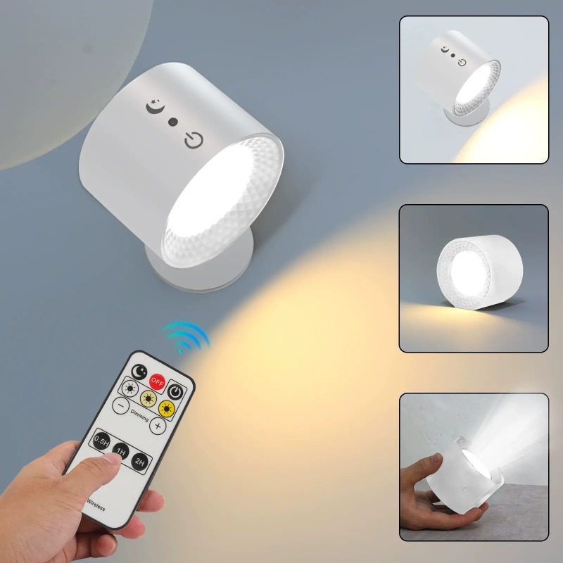 Adjustable ABS Rechargeable Wall Lamp, 2-Color Touch Control LED Sconce - Image 5