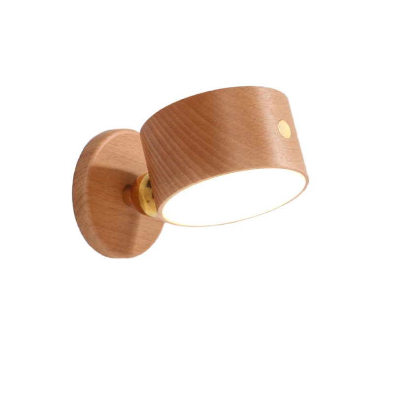 Nordic Wood & Plastic Rechargeable Wall Lamp, Dual-Tone LED Sconce - Image 4