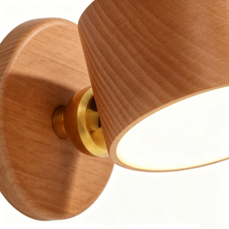 Nordic Wood & Plastic Rechargeable Wall Lamp, Dual-Tone LED Sconce - Image 3