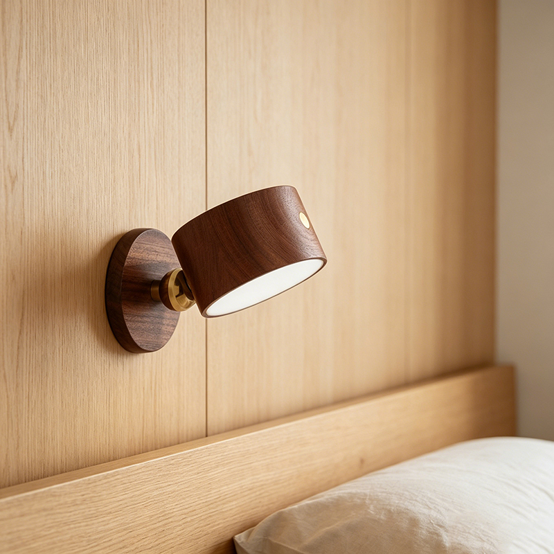 Nordic Wood & Plastic Rechargeable Wall Lamp, Dual-Tone LED Sconce - Image 5