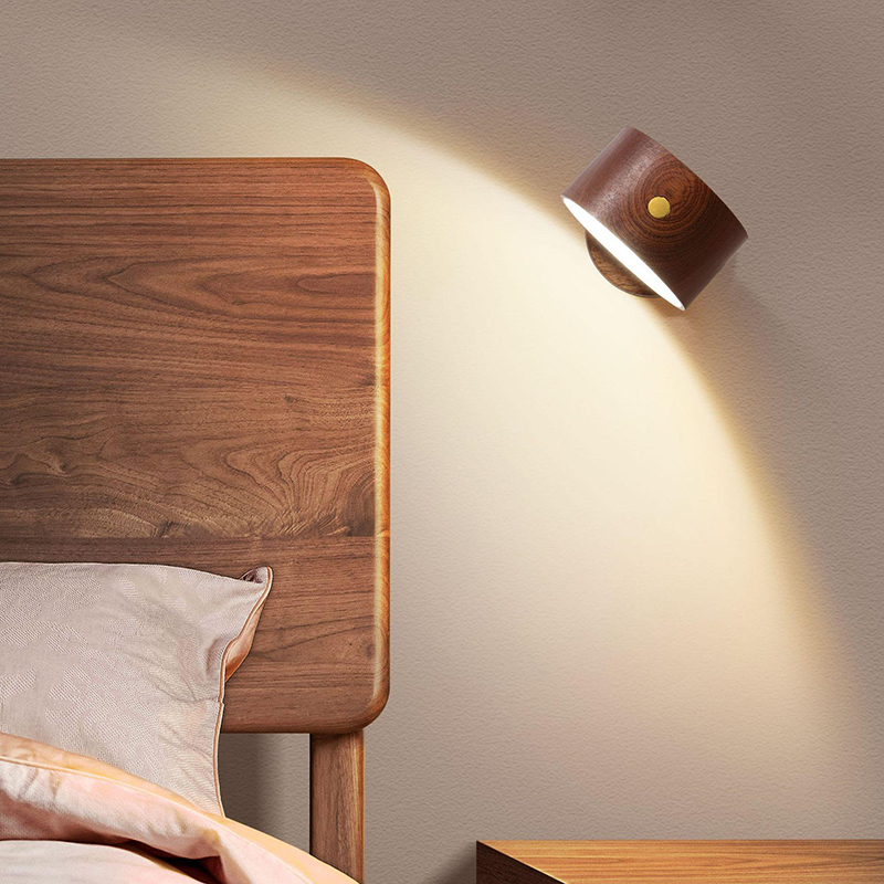 Nordic Wood & Plastic Rechargeable Wall Lamp, Dual-Tone LED Sconce - Image 6