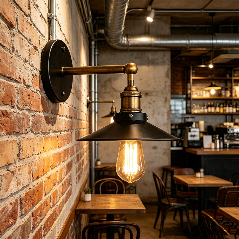 Industrial Metal Wall Sconce, 2 Styles Adjustable Work Light