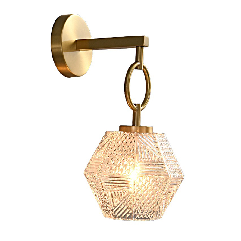 Modern Vintage Brass & Textured Glass Wall Sconce Collection (2 Unique Designs) - Image 8