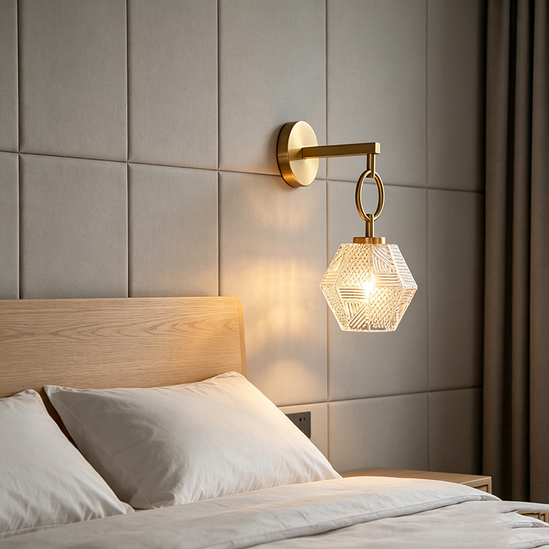 Modern Vintage Brass & Textured Glass Wall Sconce Collection (2 Unique Designs) - Image 5