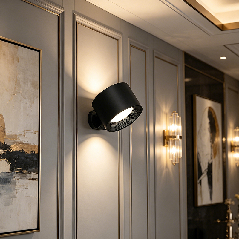 Adjustable ABS+PC Rechargeable Wall Lamp, 2-Color Modern LED Sconce