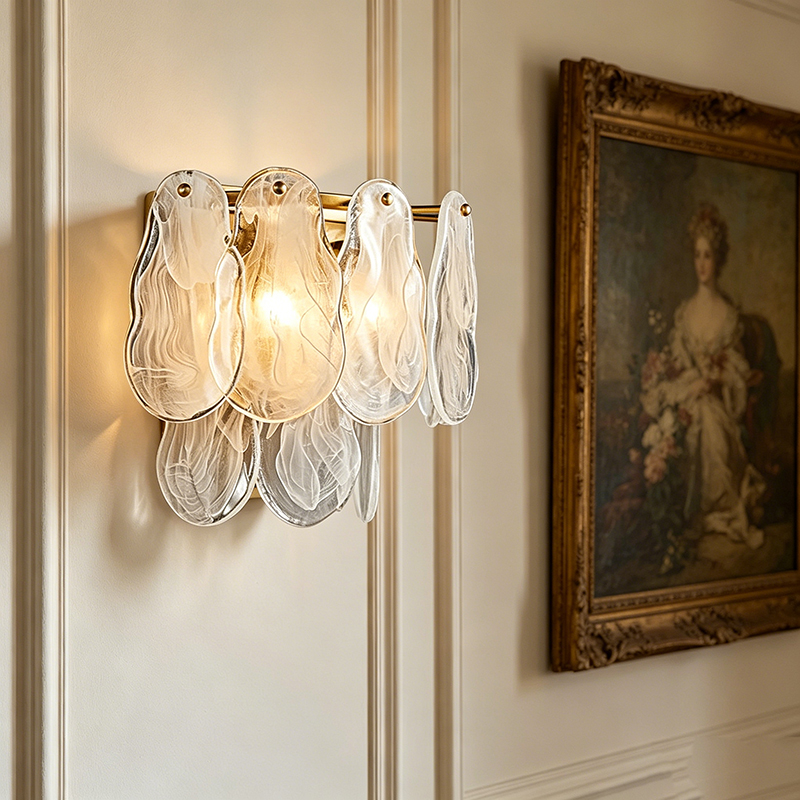 Vintage Luxury Brass & Glass Wall Sconce Collection (3 Unique Glass Designs) - Image 8