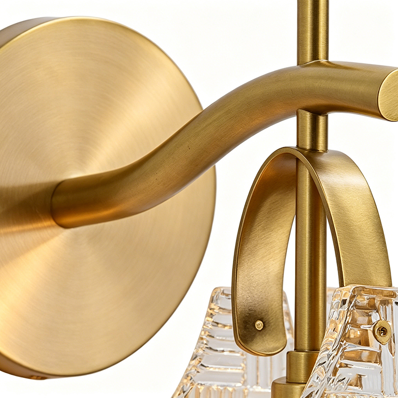 Modern Vintage Brass & Textured Glass Wall Sconce Collection (2 Unique Designs) - Image 3