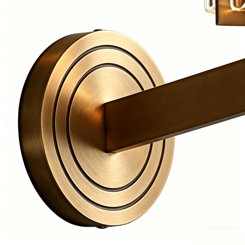 Modern Minimalist Antique Brass Wall Sconce With Ribbed Clear Glass (Single & Double Head Options) - Image 3