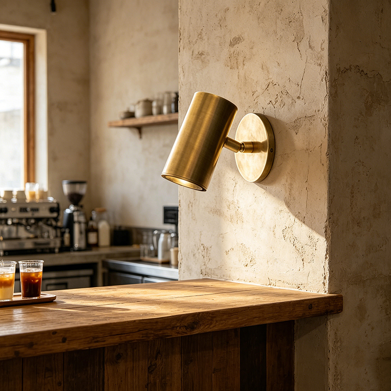 Brass Adjustable Spotlight Wall Sconce, 2 Styles Task Light