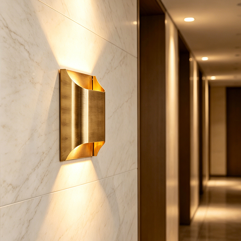 Modern Minimalist Solid Brass Wall Sconce (Square & Rectangular Size Options)