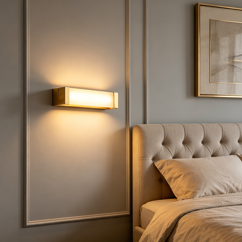 Premium Brass Framed Frosted Acrylic Wall Light Collection - Image 3