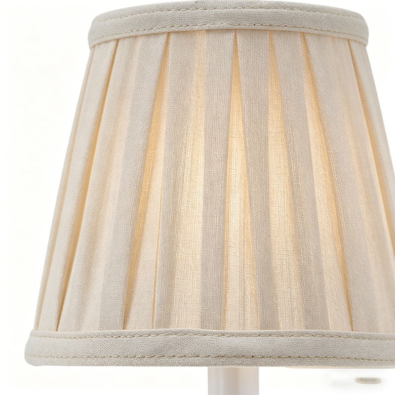 Regal Brass And Mirror Wall Sconce With Pleated Fabric Shades (Single & Dual-Head Options) - Image 5
