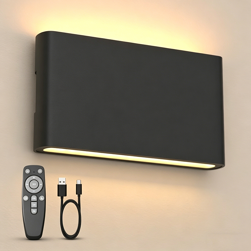 Modern Linear Aluminum Rechargeable Wall Sconce, Glass Diffuser LED Light - Image 2