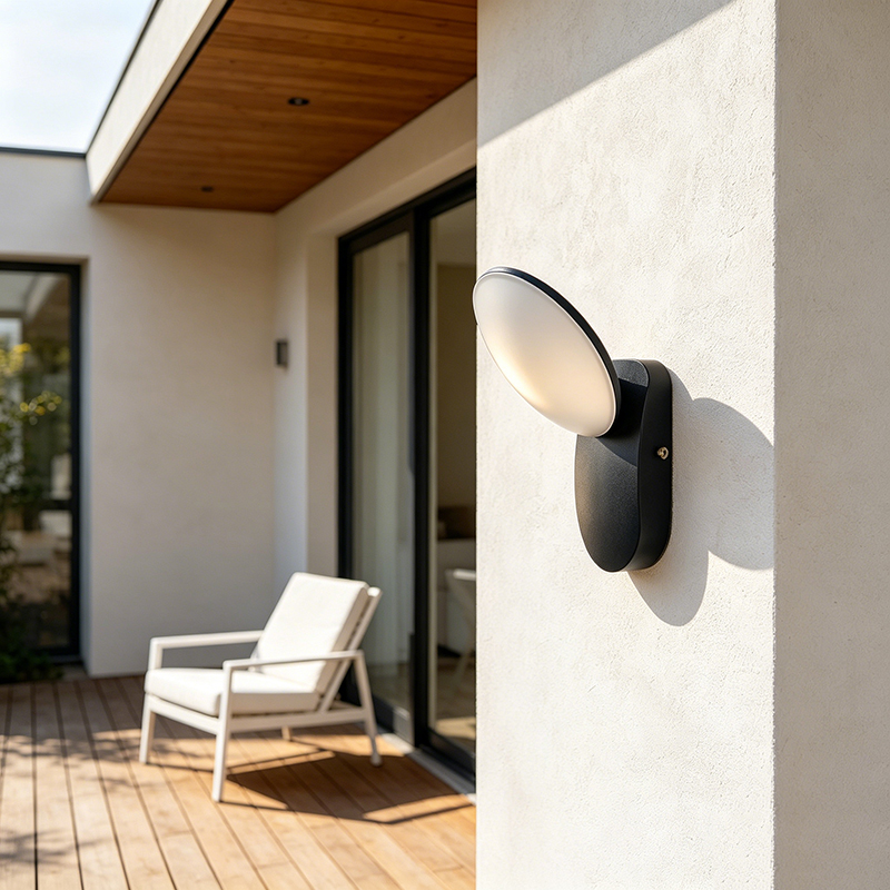 Minimalist Aluminum Outdoor Wall Light, 2 Shapes LED Sconce - Image 2