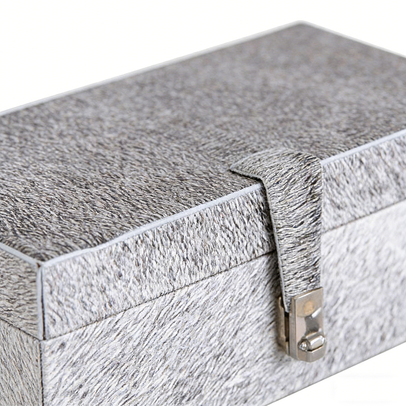 Grey Horsehair & Metal Jewelry Box Set (Two Sizes) - Image 2