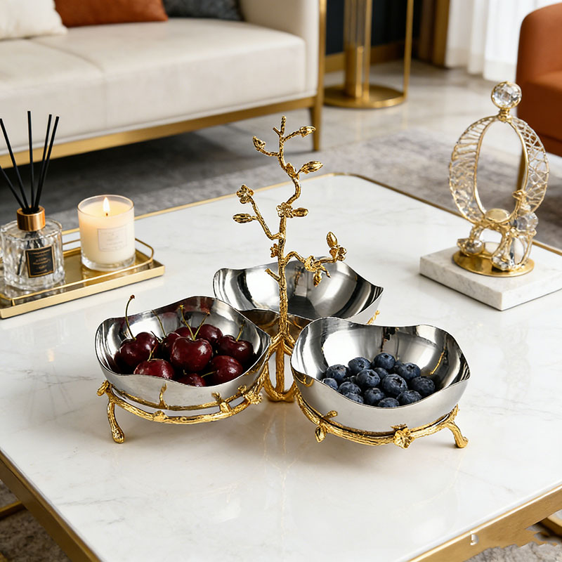 Botanical Branch Stainless Steel & Zinc Alloy Serving Set