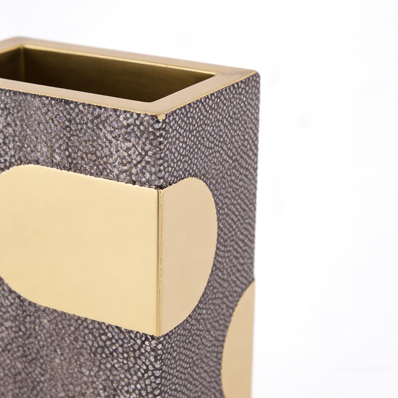 Layered Metal & Faux Leather Vase Assortment (5 Designs, 2 Sizes Each) - Image 10