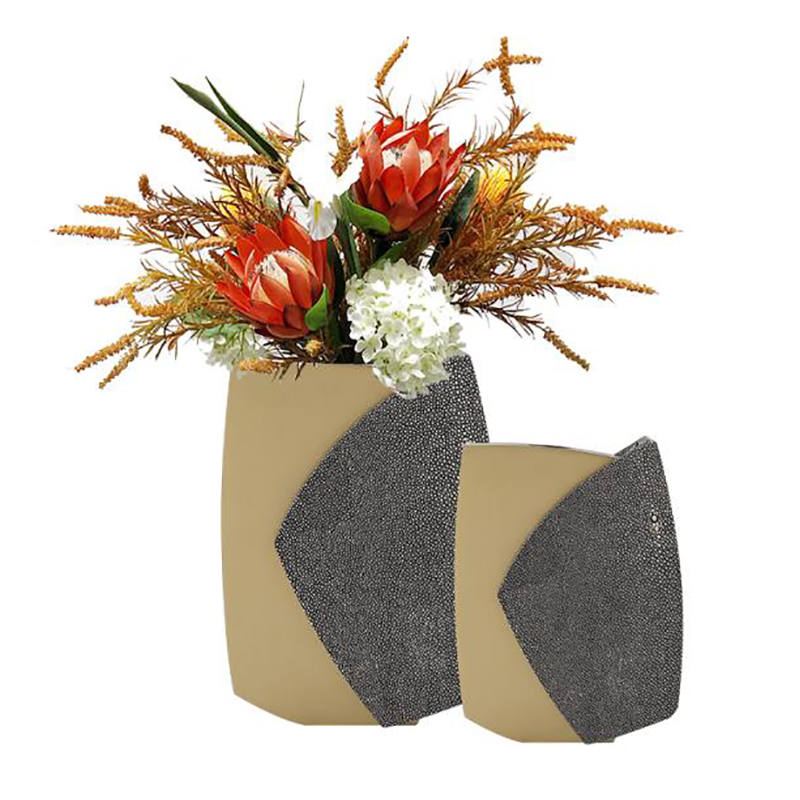 Layered Metal & Faux Leather Vase Assortment (5 Designs, 2 Sizes Each) - Image 12