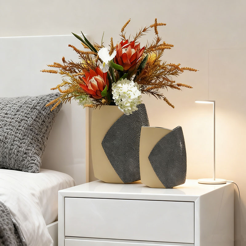 Layered Metal & Faux Leather Vase Assortment (5 Designs, 2 Sizes Each) - Image 11