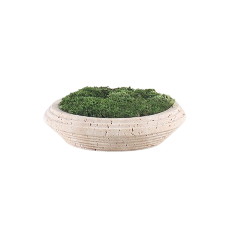 Beige Marble Round shape Flower Pots Set (2 Sizes) - Image 6