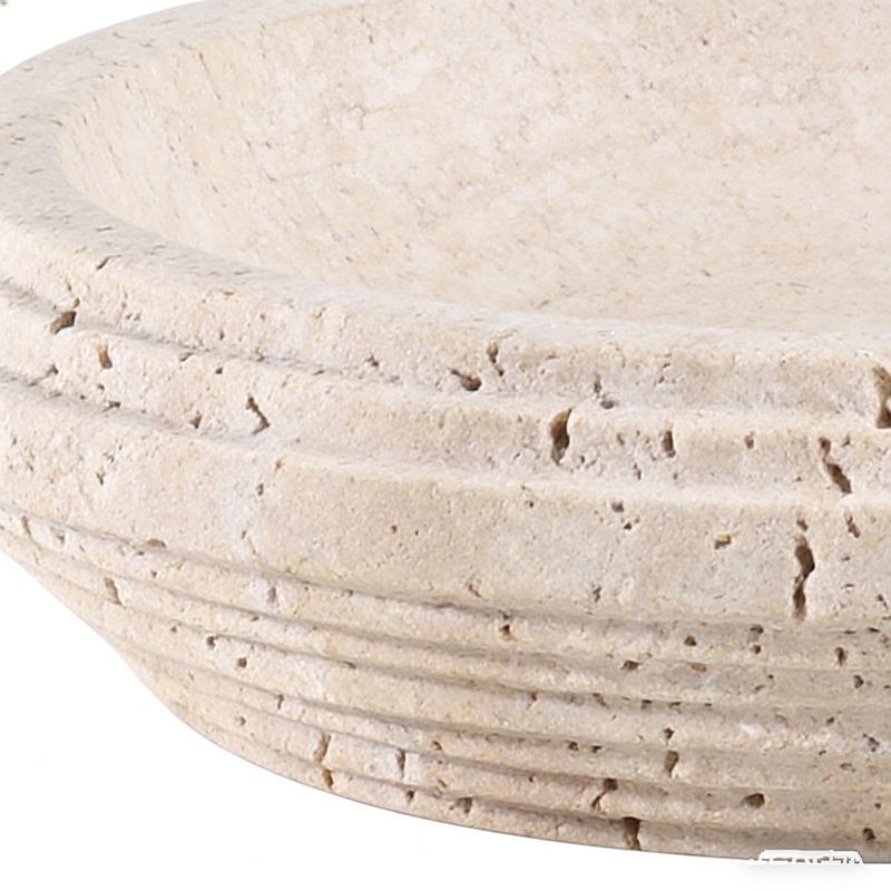 Beige Marble Round shape Flower Pots Set (2 Sizes) - Image 5