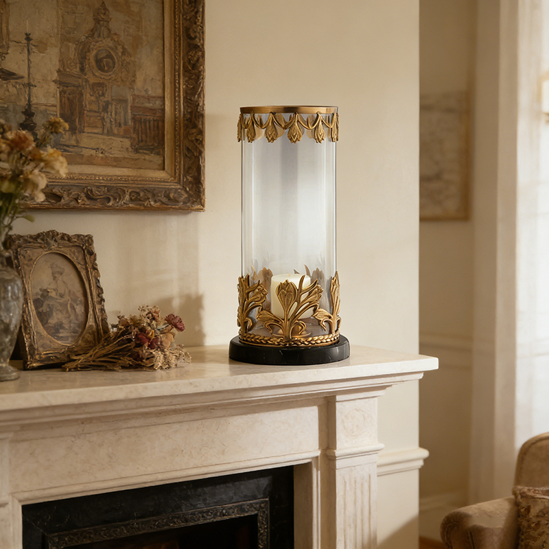 Classic Brass Glass Marble Candle Holder Collection (Four Styles) - Image 3