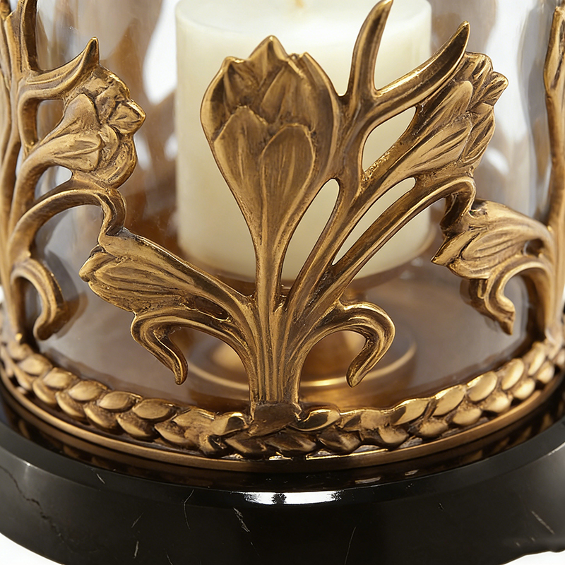 Classic Brass Glass Marble Candle Holder Collection (Four Styles) - Image 4
