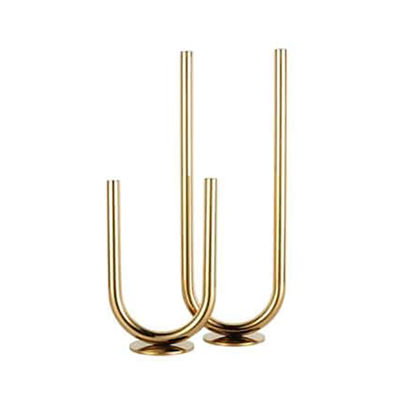 Elegant Gold Metal U-Shaped Candle Holders Set(Two Different Sizes) - Image 3