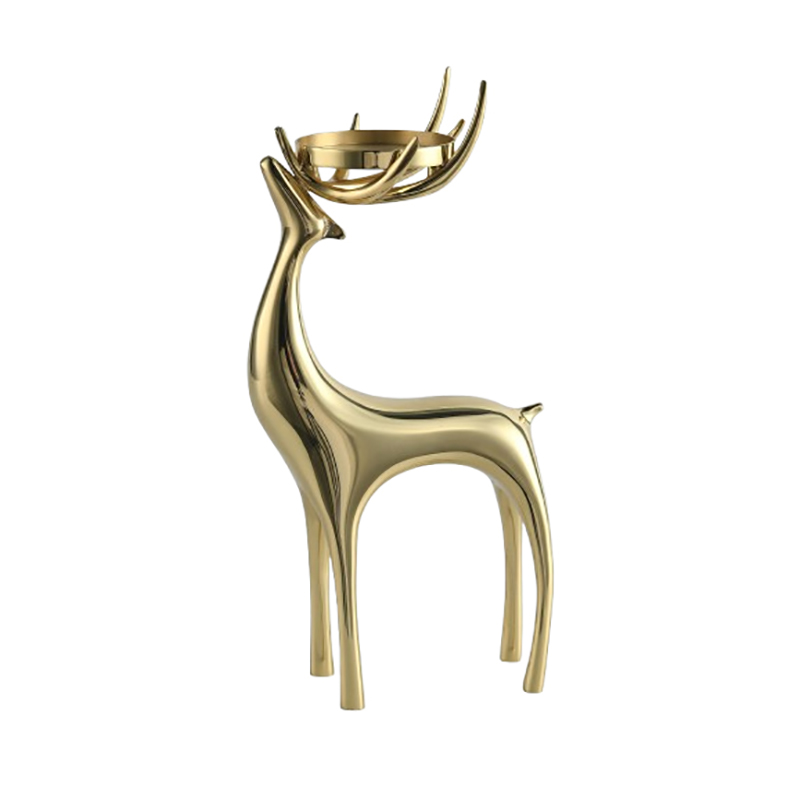 Elegant Brass Deer Candle Holder Set - Image 6