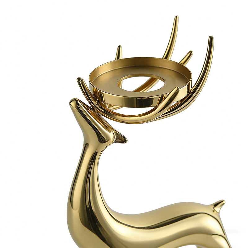 Elegant Brass Deer Candle Holder Set - Image 5