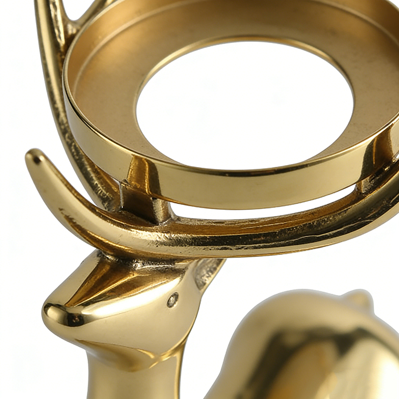 Elegant Brass Deer Candle Holder Set - Image 2
