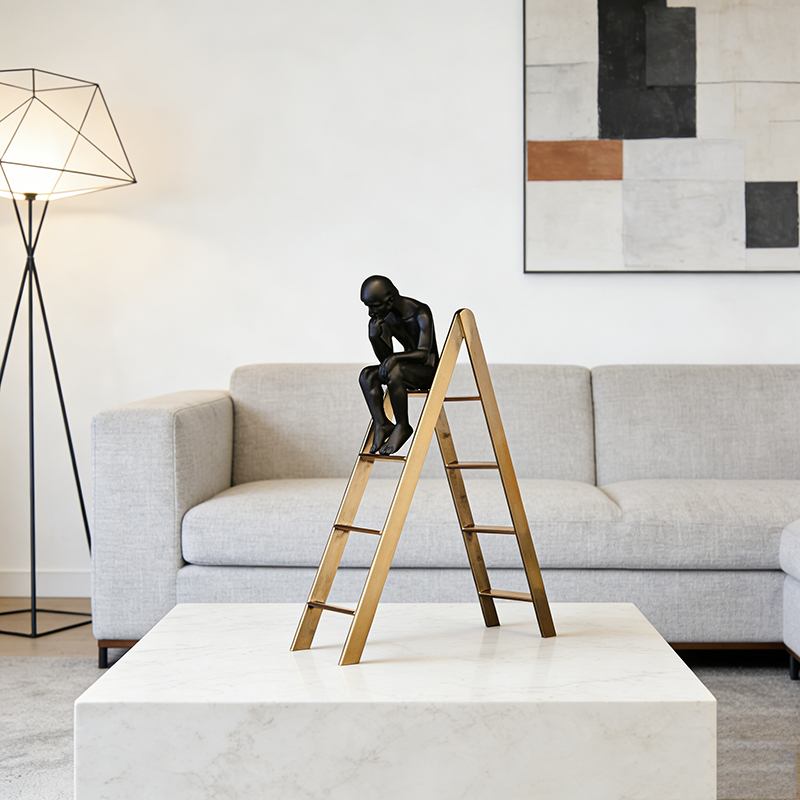 Modern Iron-Resin Tabletop Decor (Contemplative Sculptural Design)