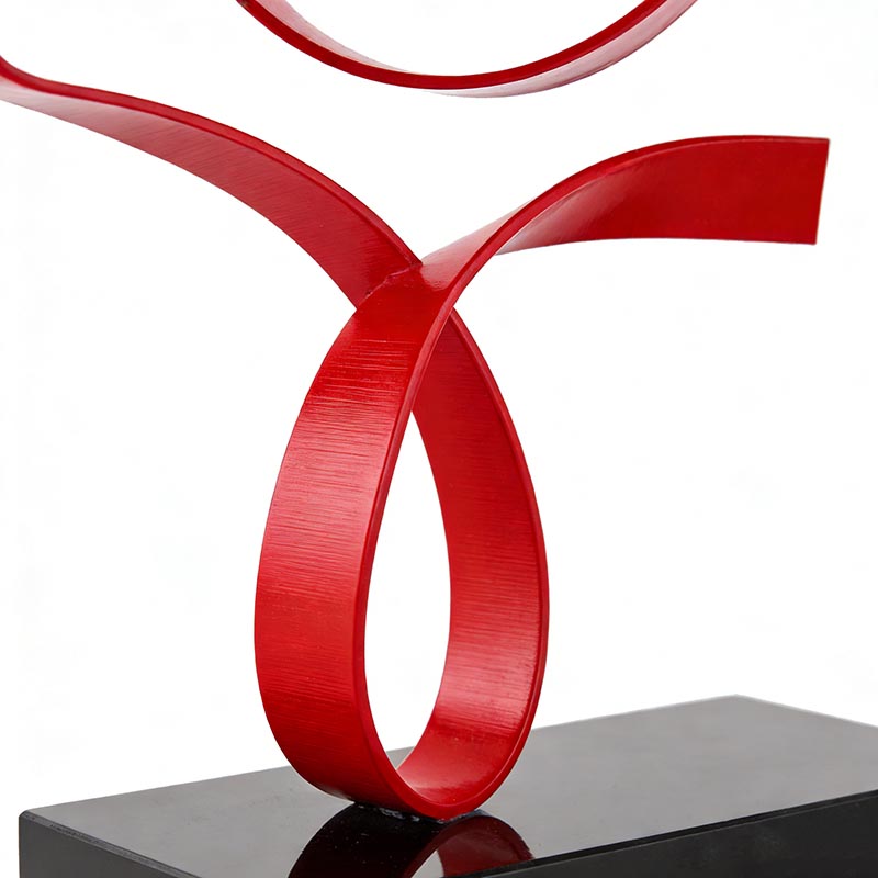 Artistic Gold Brass & Metal Ribbon Desktop Ornament Set - Image 5