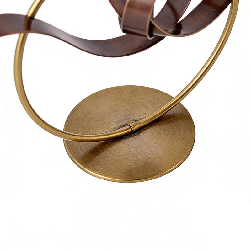 Artistic Gold Brass & Metal Ribbon Desktop Ornament Set - Image 2