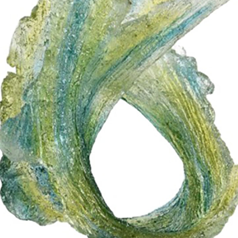 Flowing Resin Wave & Marble-Base Desktop Ornament Set (2 Styles, Emerald Green/Blue Gradient) - Image 2