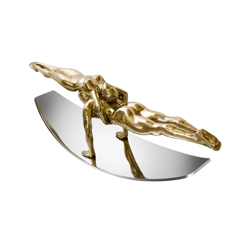 Artistic Brass & Stainless Steel Figurine Desktop Ornament - Image 3