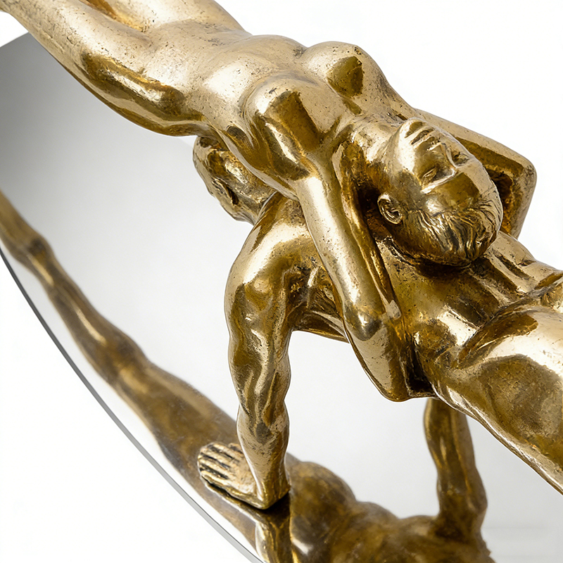 Artistic Brass & Stainless Steel Figurine Desktop Ornament - Image 2