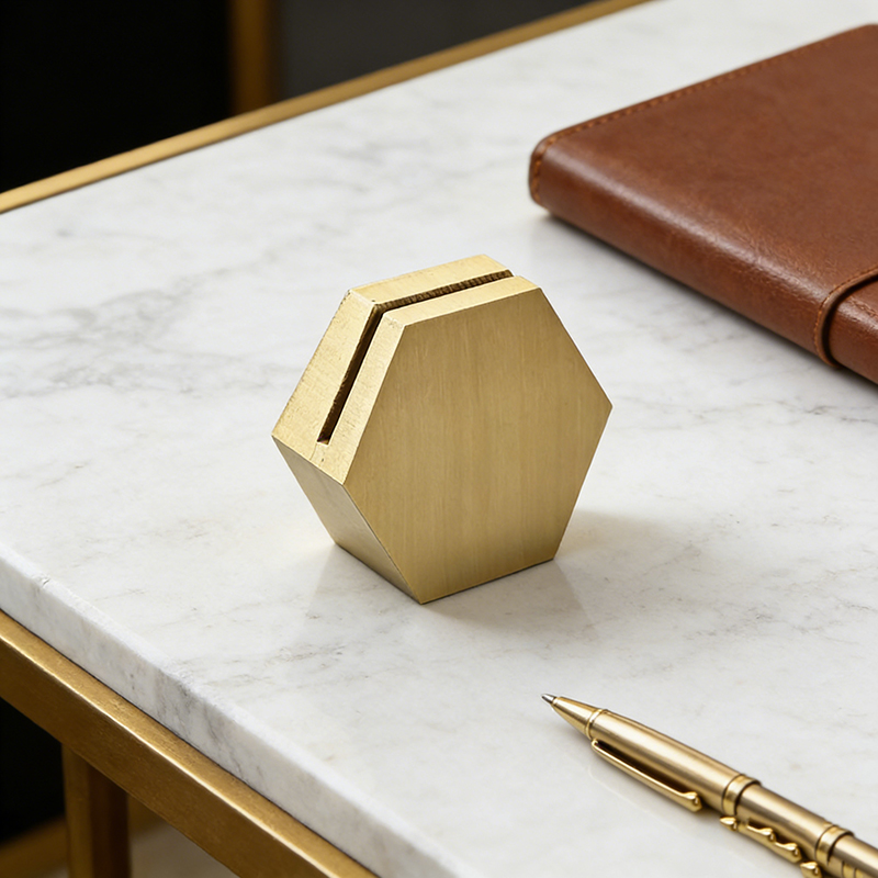 Brass Geometric Card Holder Set (Multiple Shapes) - Image 5